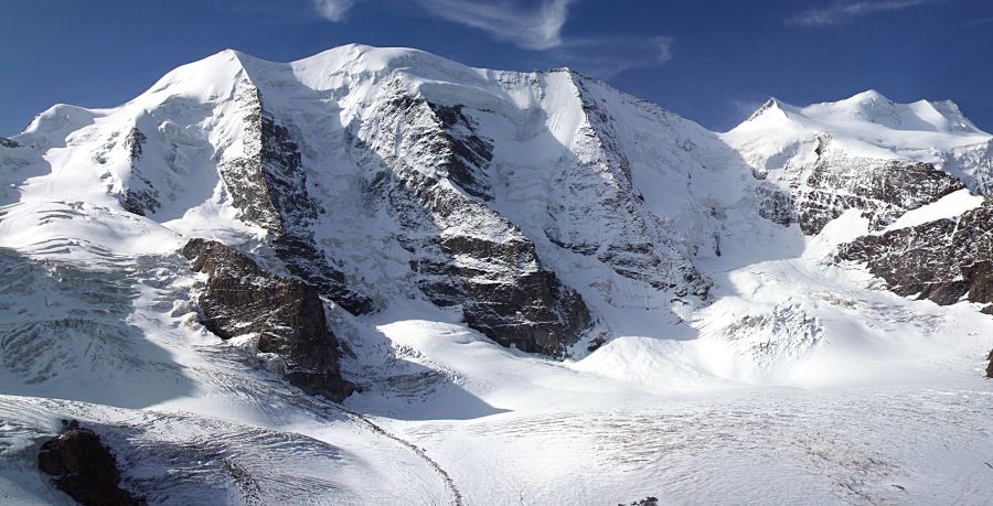 Piz Palue in Bernina Range from Diavolezza in the Italian Alps