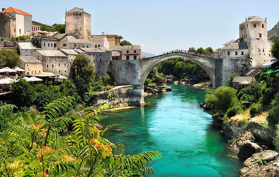 The Old Bridge ( Stari Most ) in Mostar in Bosnia