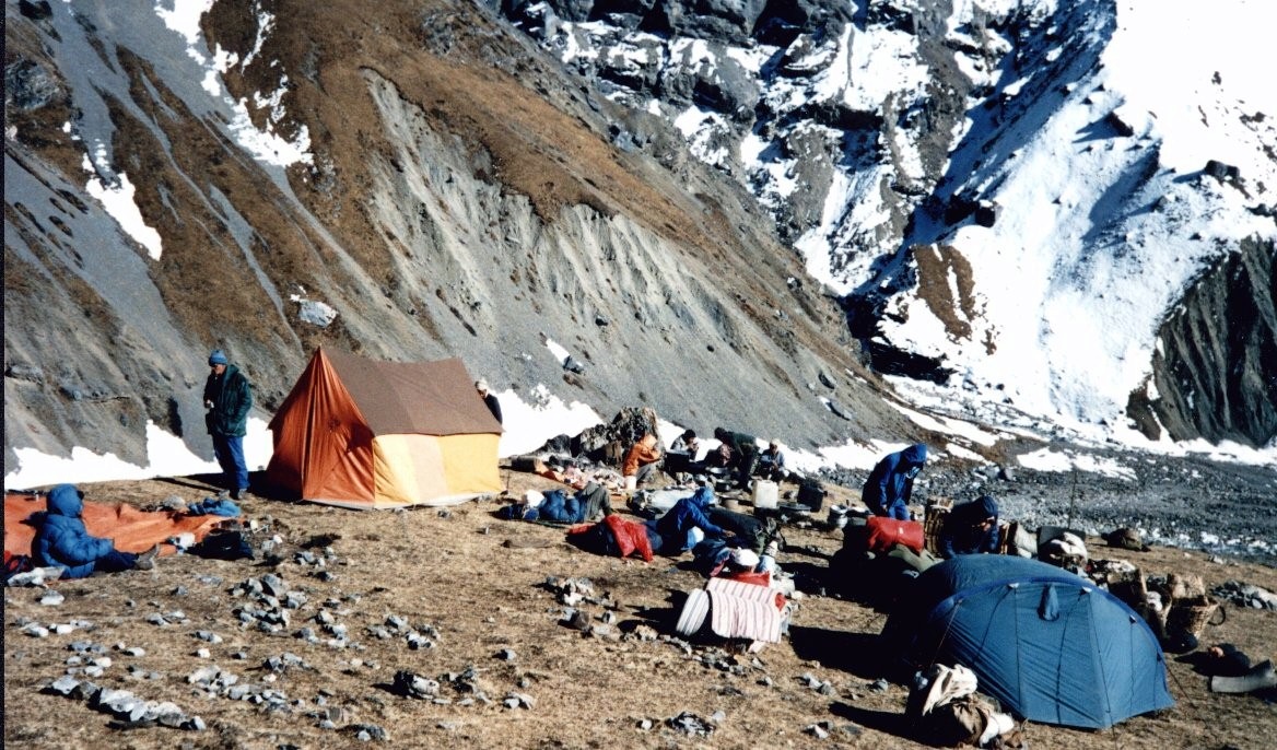 High Camp at Phedi above Manang beneath Tharong La