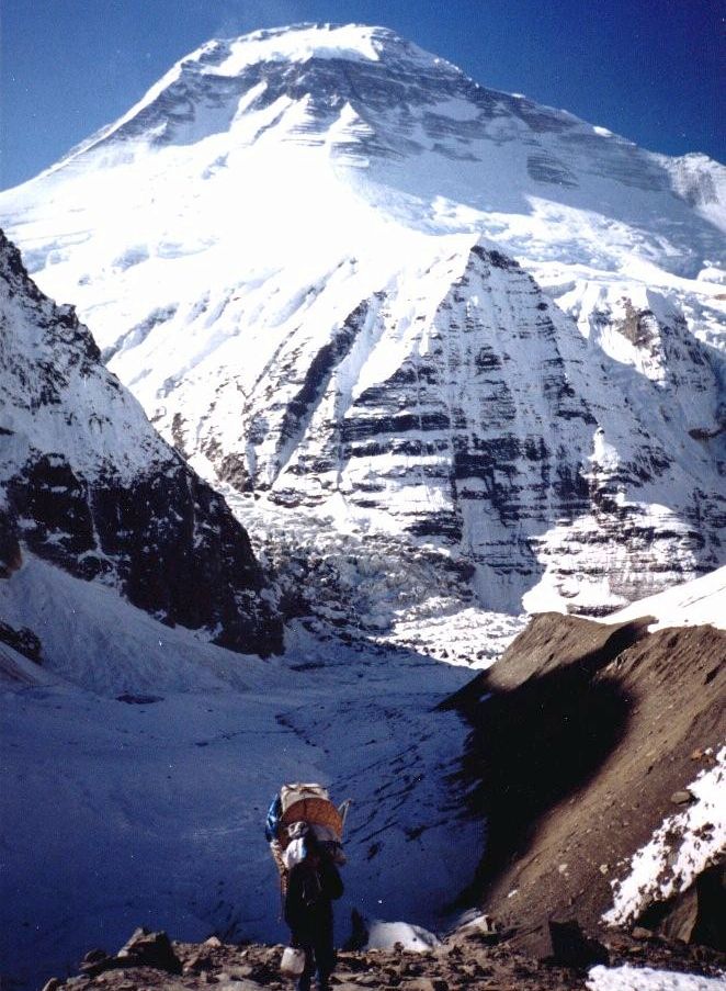 Dhaulagiri I on ascent to French Pass from Base Camp on Chonbarden Glacier