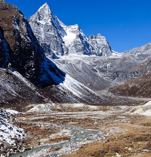 Mt. Kyajo Ri from Maccherma in Gokyo Valley