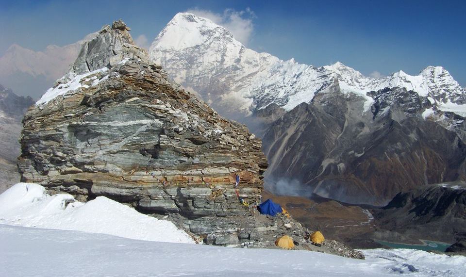 Chamlang from High Camp on Mera Peak