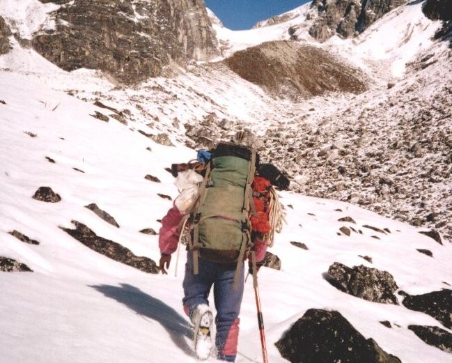 Ascent to Ice-fall on Balephi Glacier