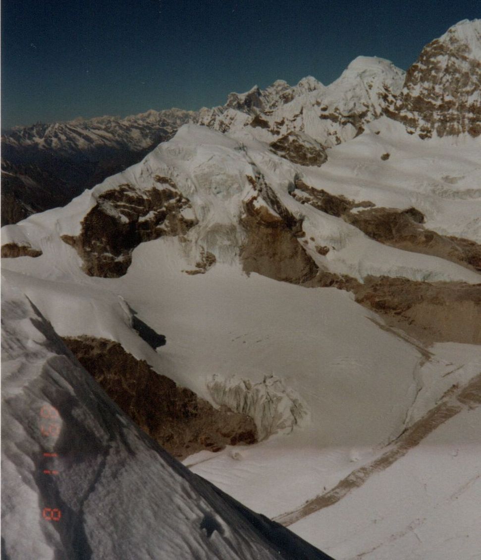 Peaks across Drolamboa Glacier from Parchamo