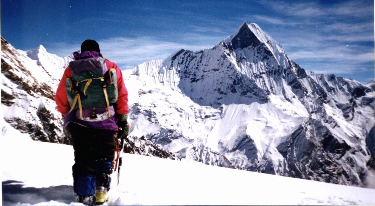 Macchapucchre, the Fishtail Mountain, from Rakshi Peak