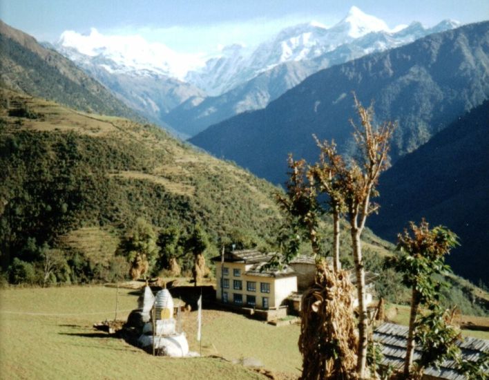 Bigphero Go Nup / Likhu Chuli and Numbur from Gumdel Village in Likhu Valley