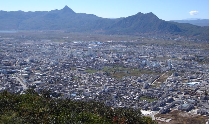 Lijiang from summit of Xiang Shan ( Elephant Hill )