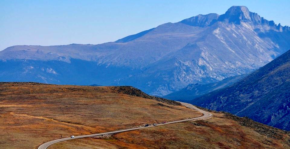 Longs Peak in the Colorado Rockies from Trail Ridge in Rocky Mountain National Park