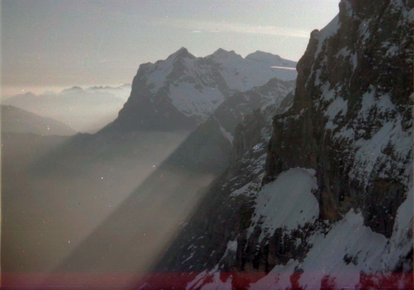 Wetterhorn from NW Ridge ( normal route ) of the Finsteraarhorn