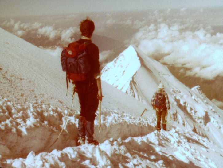 On descent from summit of Mont Blanc