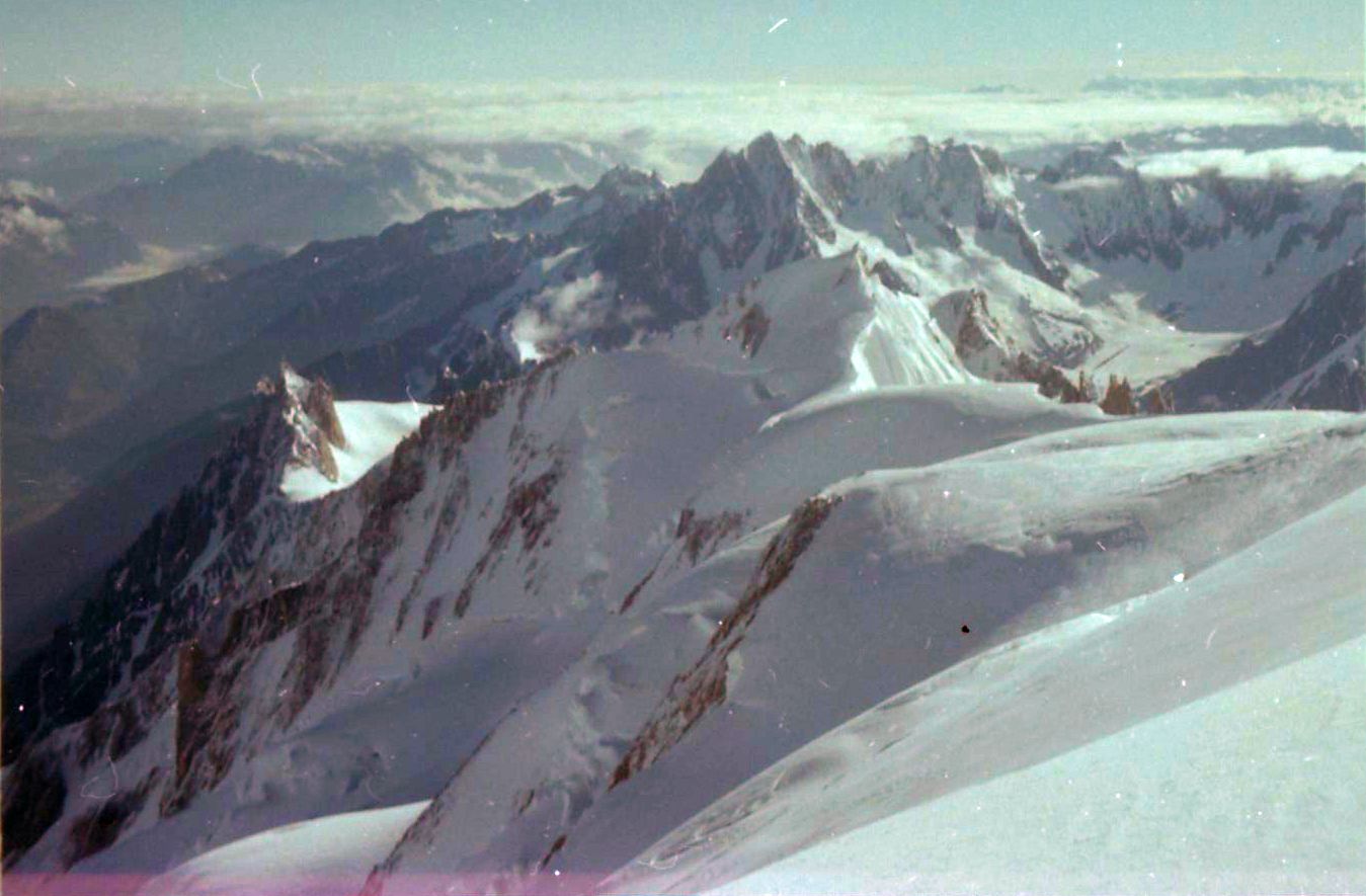 Summit View from Mont Blanc - Aiguille du Midi, Mont Maudit and Mont Blanc de Tacul