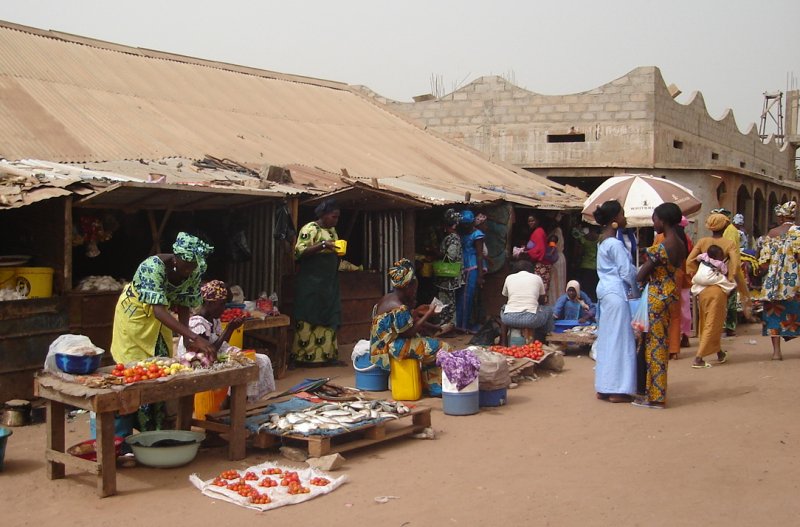 Market in Brufut Town