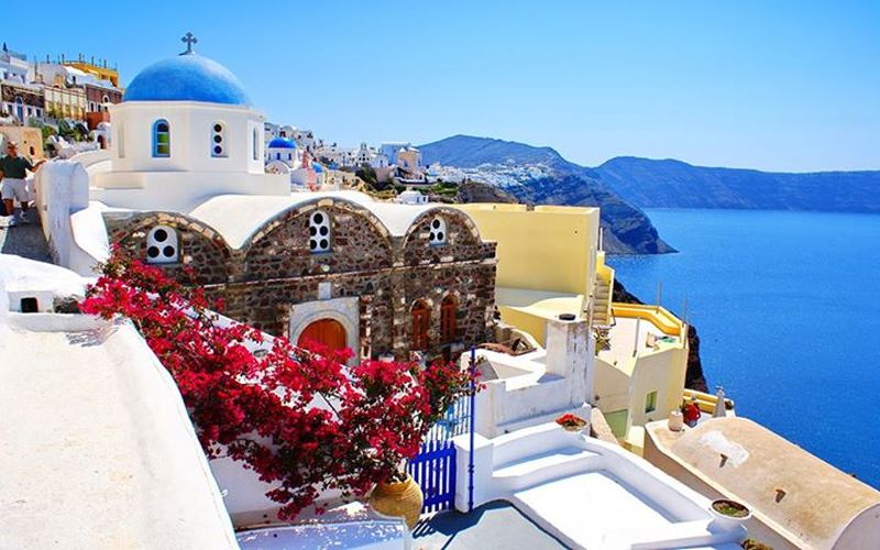 Santorini in the Cycladic Islands of Greece