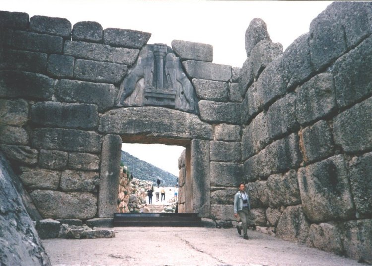 Lion Gate at ancient city of Mycenae