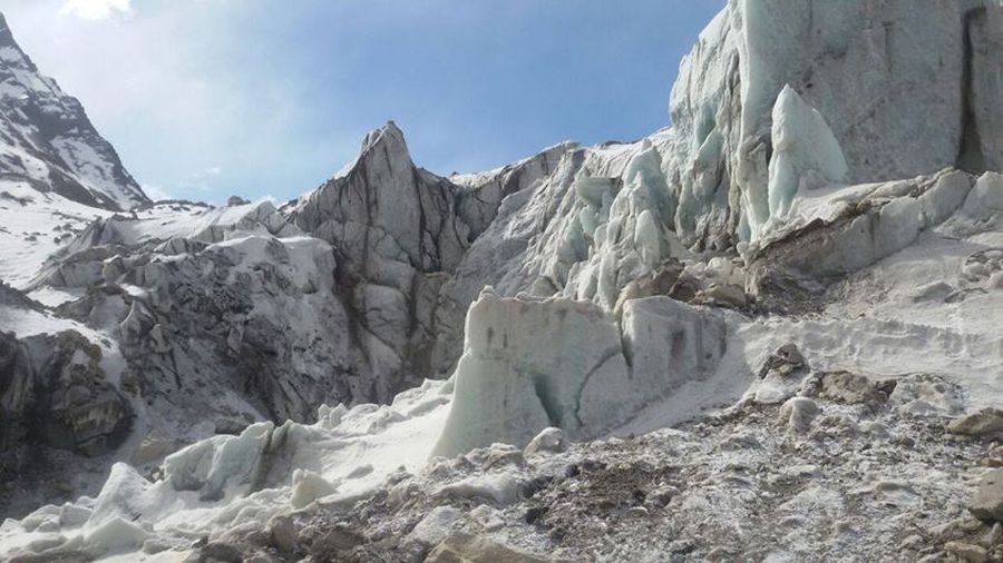 Source of Ganga ( Ganges ) River at Gangotri Glacier in Indian Himalaya