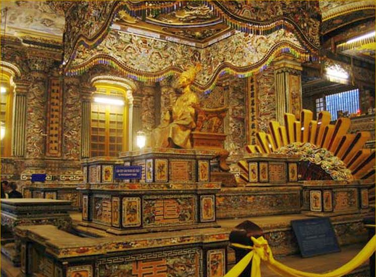 Interior of Khai Dinh Tomb in Hue