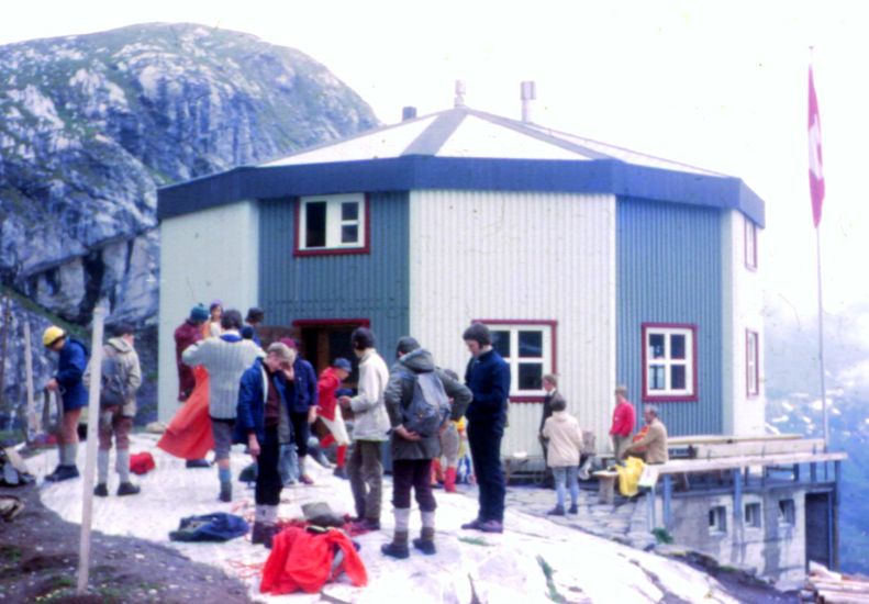 Lammeren Hut on descent from the Wildstrubel in the Bernese Oberlands Region of the Swiss Alps