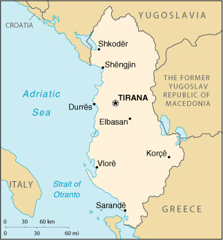 Map of Albania