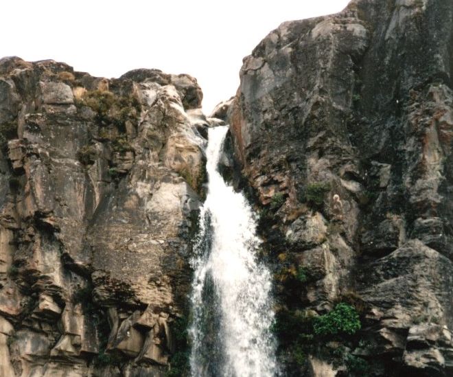 Taranaki Falls in Tongariro National Park in the North Island of New Zealand