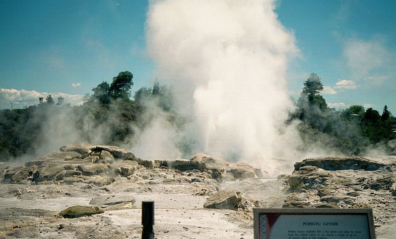 Pohutu Geyser at Rotorua in North Island of New Zealand