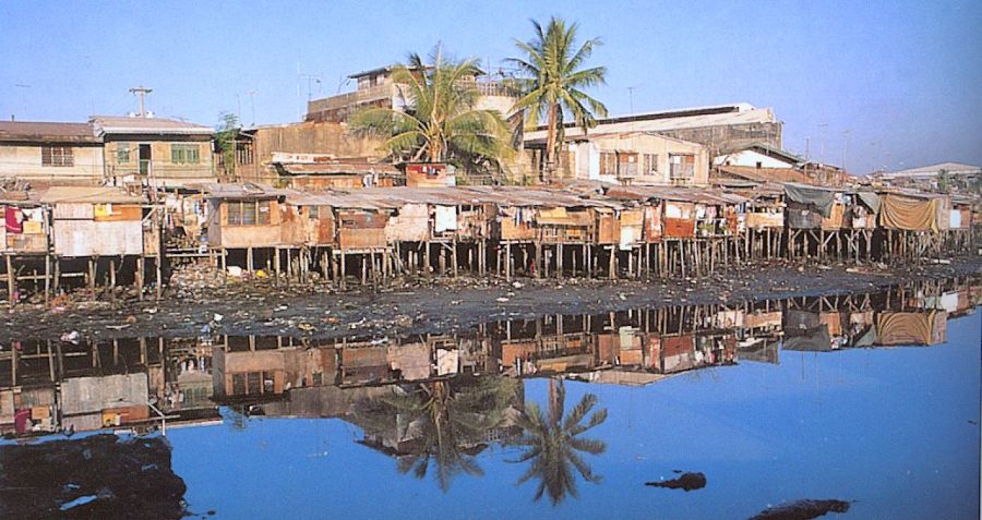 Slum Buildings near Chinatown District of Manila - capital city of the Philippines