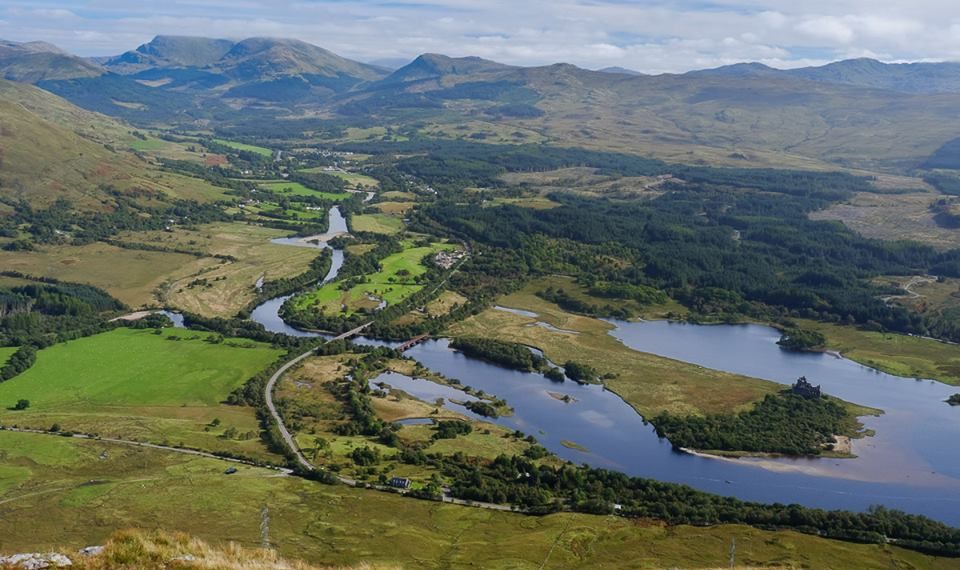 Strath Orchy and Loch Awe on ascent of Monadh Driseig on route to Beinn a'Bhuiridh