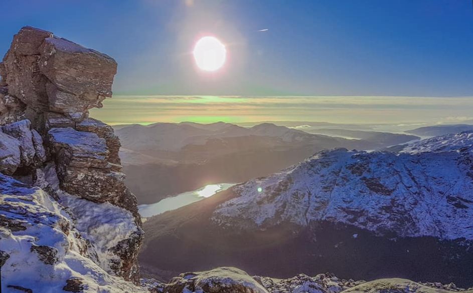 Summit of Ben Arthur - the Cobbler - in the Southern Highlands of Scotland