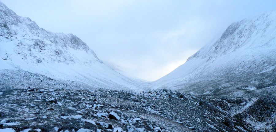 Lairig Ghru through the Cairngorm Mountains of Scotland