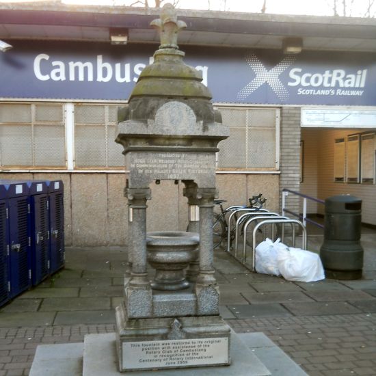 Fountain outside Cambuslang Railway Station