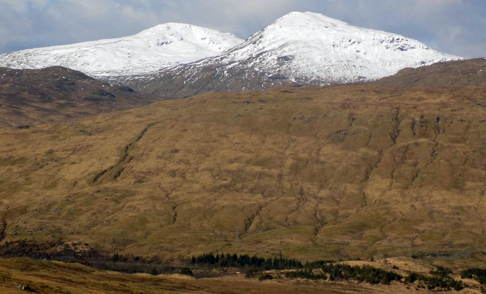 Ben Oss and Beinn Dubhchraig in Ben Lui Group on ascent to Grey Height