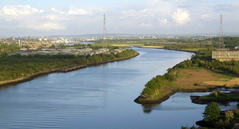 Glasgow and River Clyde from the Erskine Bridge