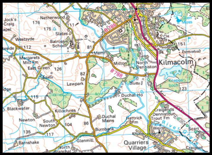 Map of Kilmacolm and Surroundings