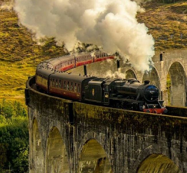 Glenfinnan Viaduct in Lochaber in Western Scotland