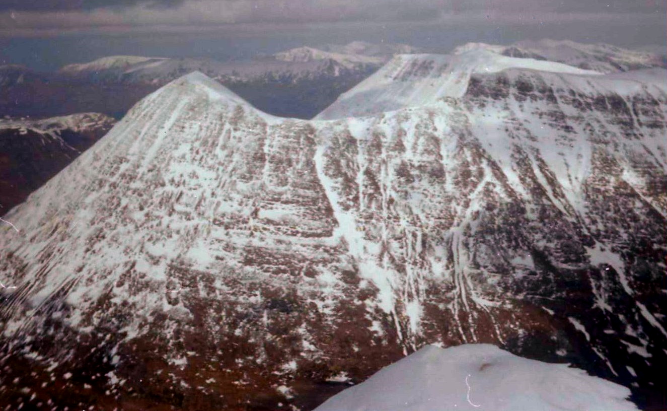 Snow-bound Summit Ridge of Liathach in the Torridon region of the North West Highlands of Scotland