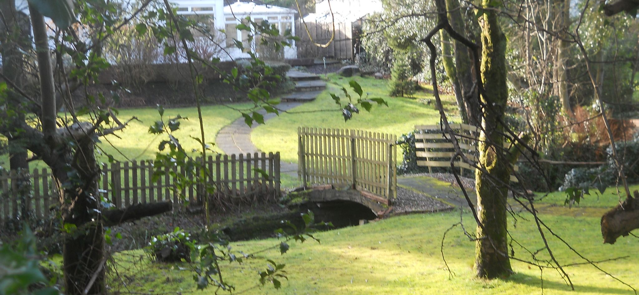 Manse Burn through garden off Drymen Road in Bearsden