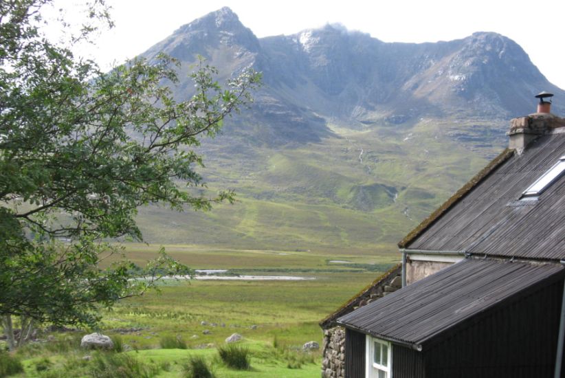 Beinn Dearg Mor from Sheneval Bothy in Torridon Region