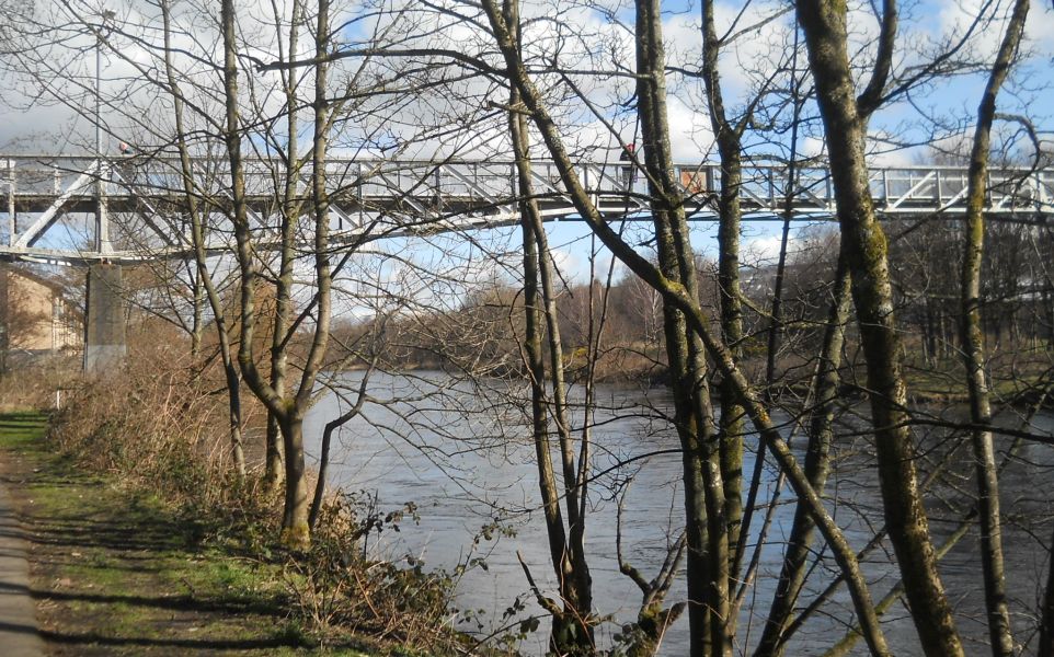 Pedestrian bridge over the River Leven at Renton