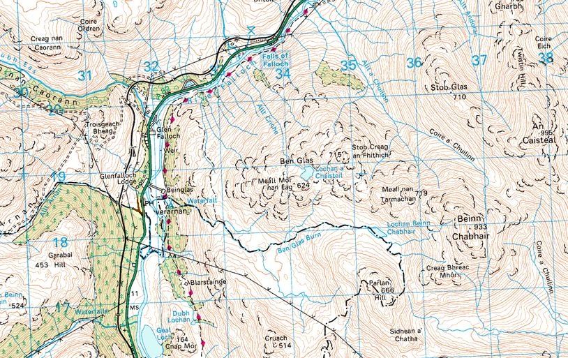 Map of Beinn Chabhair