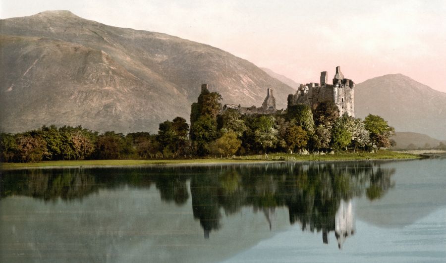 The Munro Beinn Eunaich above Castle Kilchurn on Loch Awe