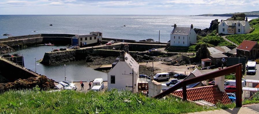 St. Abbs fishing village on the coast of Berwickshire