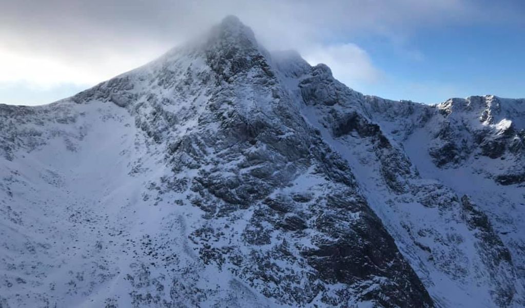 Stob Coire Sgreamhach from Beinn Fhada in winter