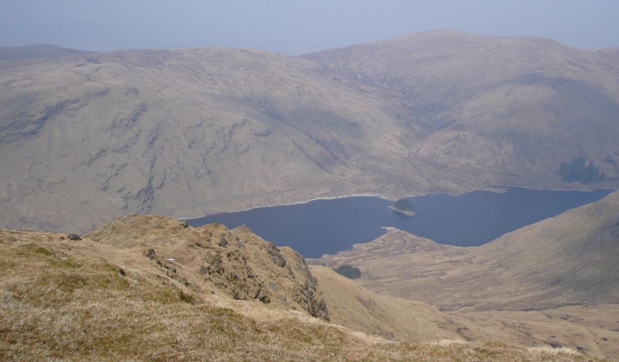 Meall Buidhe ( 932m, 3058ft ) above Loch an Daimh from summit of Stuchd an Lochain