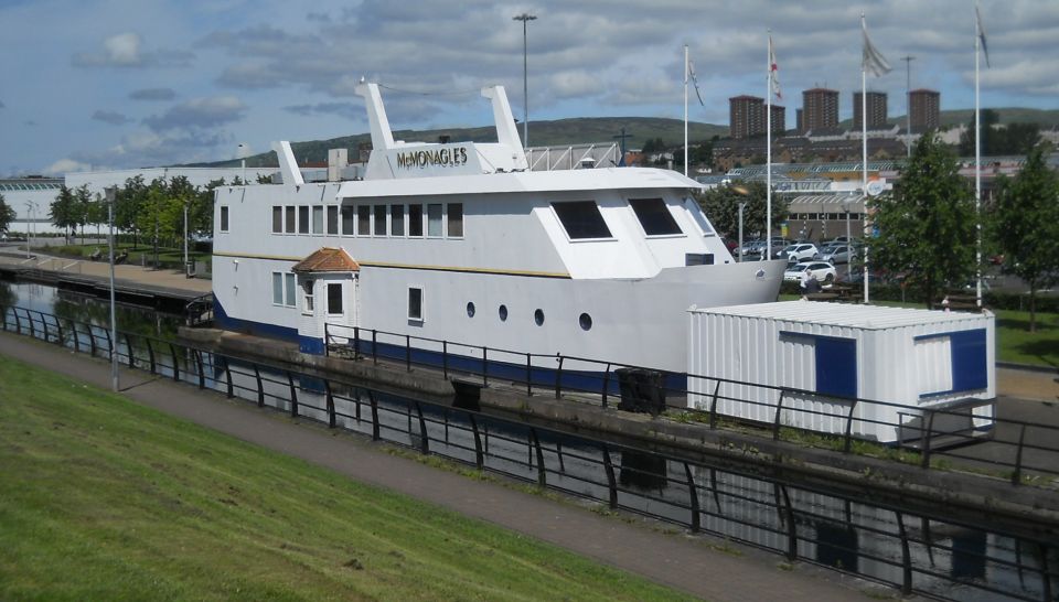 Non-floating restaurant at the Forth and Clyde Canal at Clydebank Shopping Centre