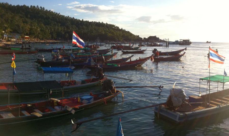 Boats at Koh Tao in Southern Thailand