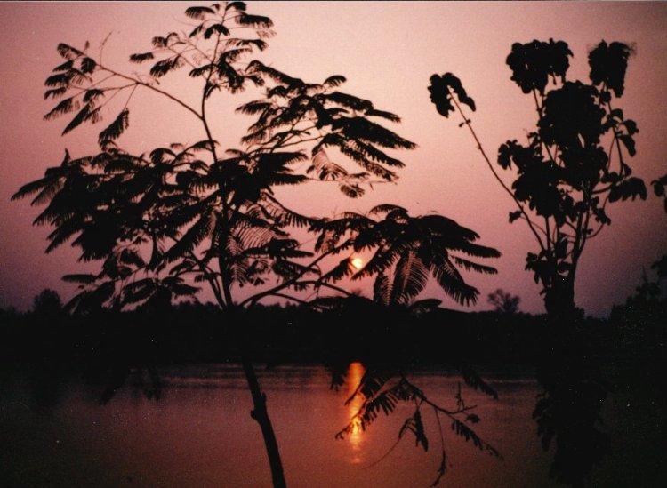 Sunset on Mae Ping River at Tak in Northern Thailand