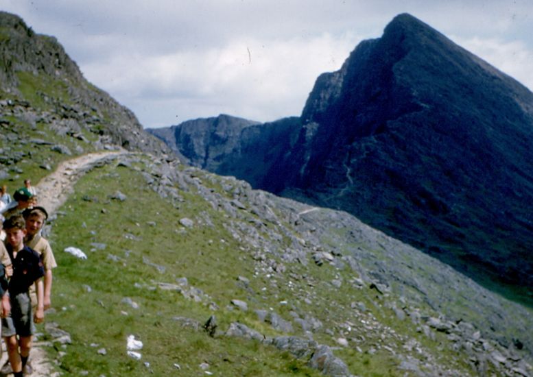 On ascent of Snowdon ( Yr Wddfa ) highest mountain in Wales