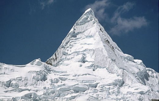 Alpamayo in the Andes of Peru - one of the most famous mountains of the Cordillera Blanca and one of the most beautiful mountains in the world