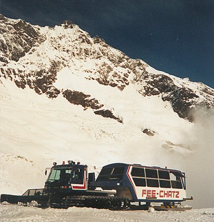 Ski slopes above Saas Fe in Switzerland